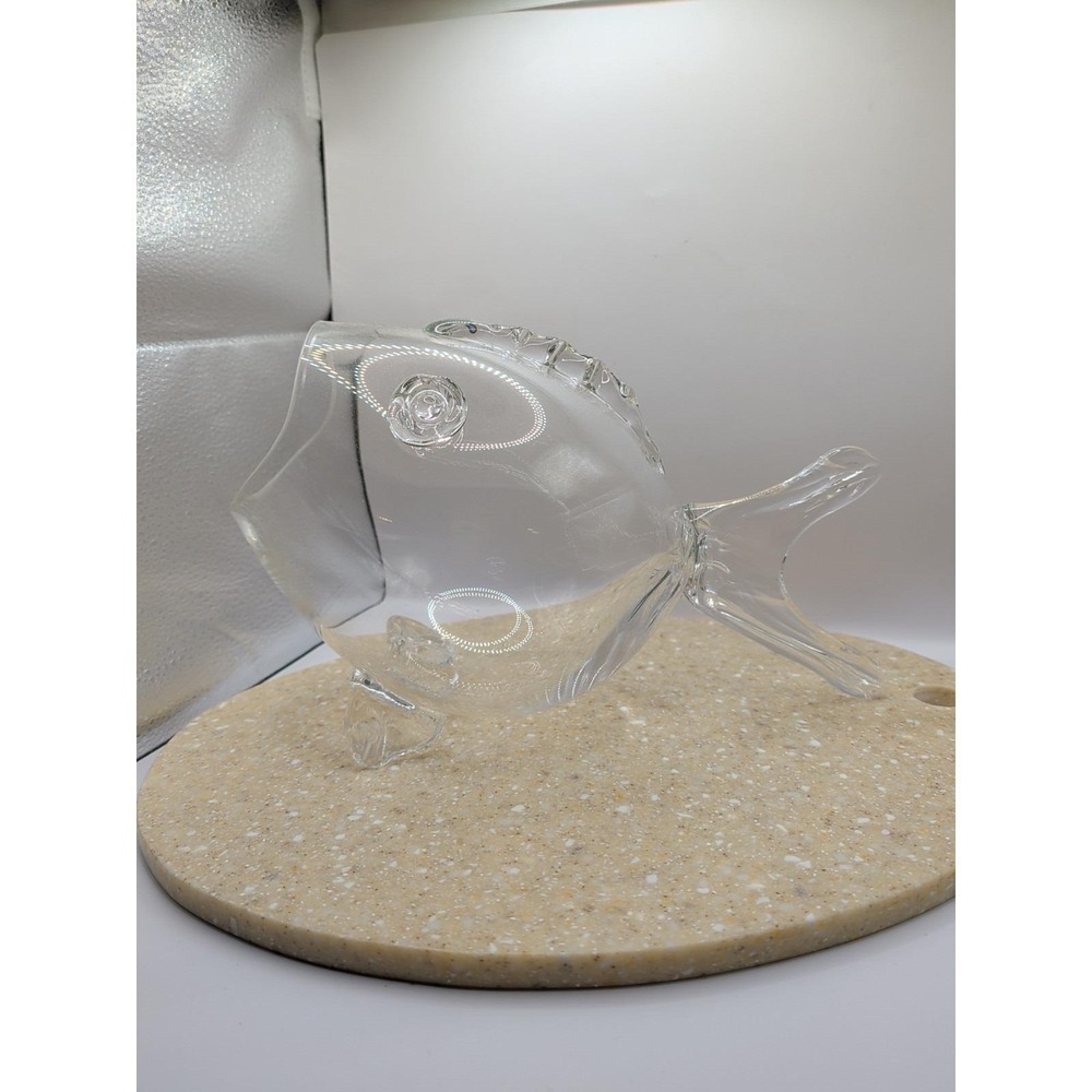 Blenko style Fish Bowl Vase Terrarium MCM Hand Blown Clear